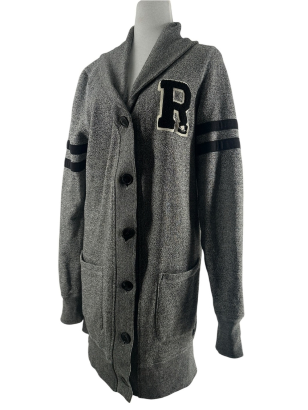 Roots cardigan Heather salt and pepper Sweatshirt longline lounge sz M